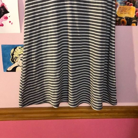 Pink Rose Gray Striped Spring Dress - Picture 6 of 7